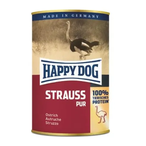 Happy Dog PREMIUM - Fleisch Pur - pštrosie mäso konzerva 400 g