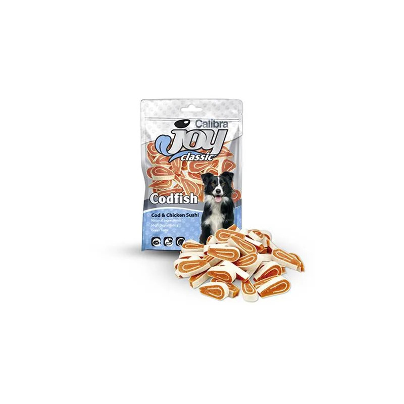 Jutalomfalat CALIBRA Joy DOG Classic Chicken & Cod Sushi 80g
