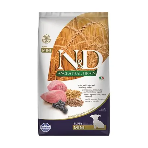 Farmina N&D dog AG puppy mini, lamb, spelt, oats & blueberry 2,5 kg