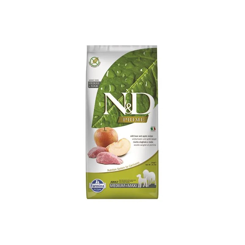 Farmina N&D dog PRIME (GF) adult medium & maxi, boar & apple 12 kg