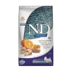 Farmina N&D dog OCEAN (AG) adult mini, tőkehal, tönköly, zab & narancs 2,5 kg