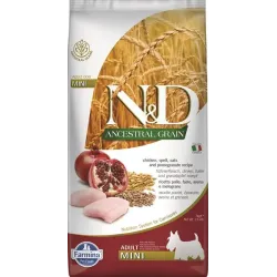 Farmina N&D kutya AG felnőtt mini, csirke, tönköly, zab & gránátalma 7 kg