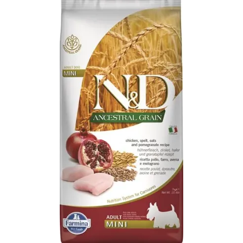 Farmina N&D dog AG adult mini, chicken, spelt, oats & pomegranate 7 kg