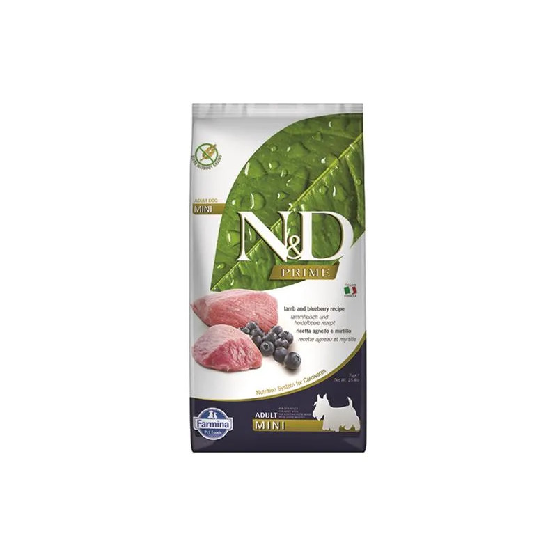 Farmina N&D dog PRIME (GF) adult mini, lamb & blueberry 7 kg