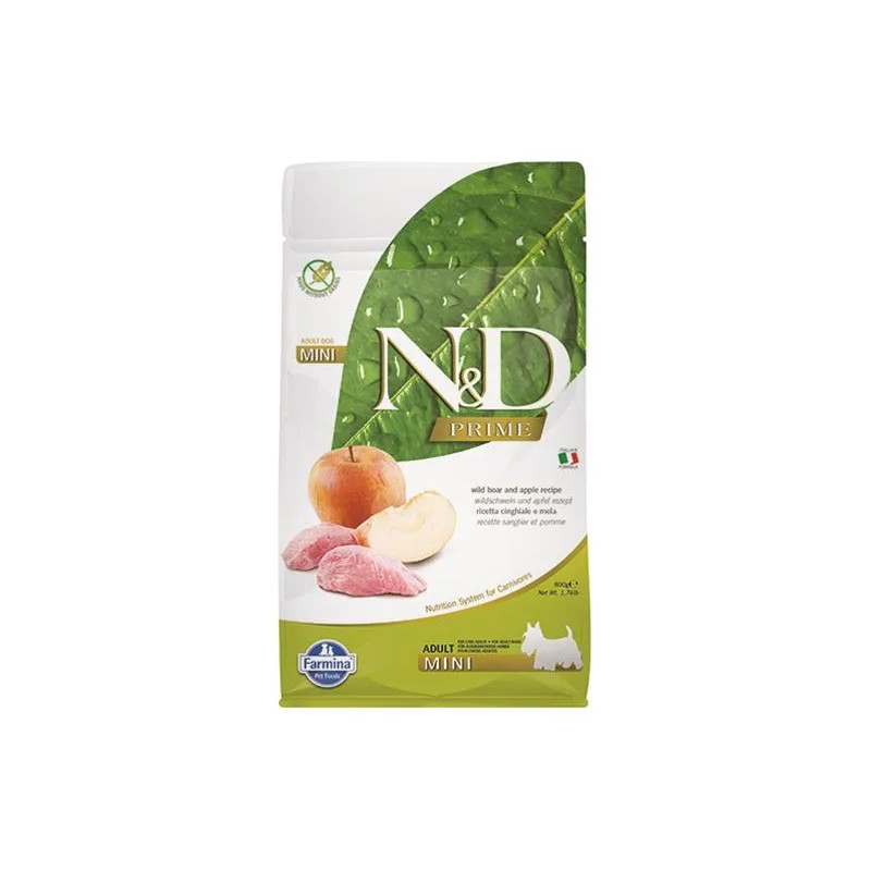 Farmina N&D dog PRIME (GF) felnőtt mini, vaddisznó & alma 0,8 kg