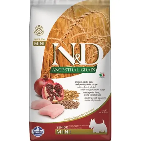 Farmina N&D dog AG senior mini, chicken, spelt, oats & pomegranate 2,5 kg