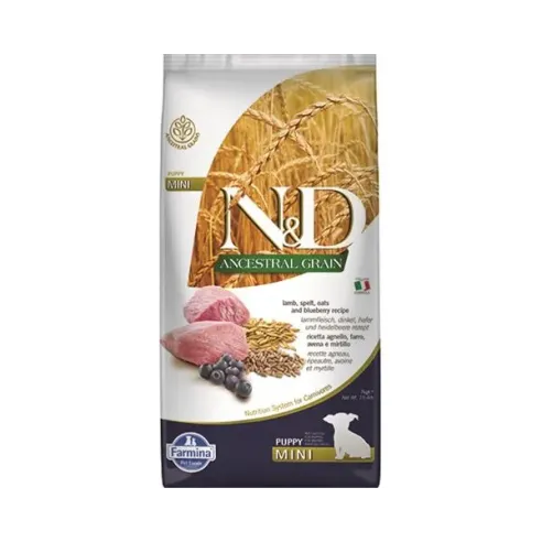 Farmina N&D kutya AG kölyök mini, bárány, tönköly, zab & áfonya 7 kg