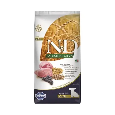 Farmina N&D kutya AG kölyök mini, bárány, tönköly, zab & áfonya 7 kg