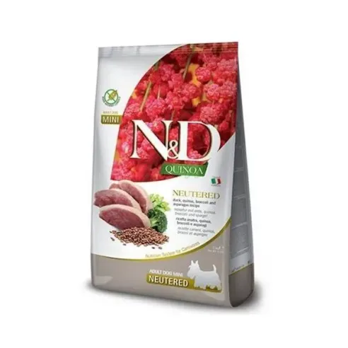 Farmina N&D dog QUINOA (GF) adult mini, neutered, duck, broccoli & asparagus 2,5 kg