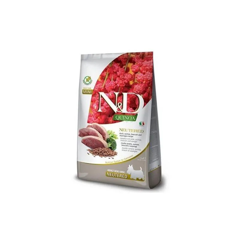 Farmina N&D dog QUINOA (GF) adult mini, neutered, duck, broccoli & asparagus 2,5 kg