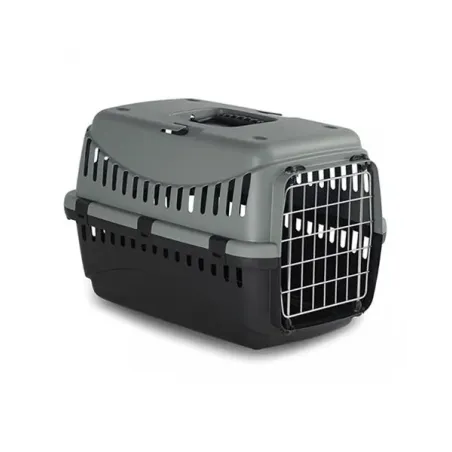 Duvo+ Box ECO L szállítóbox 58x38x38 cm, műanyag, fém ajtó, szürke