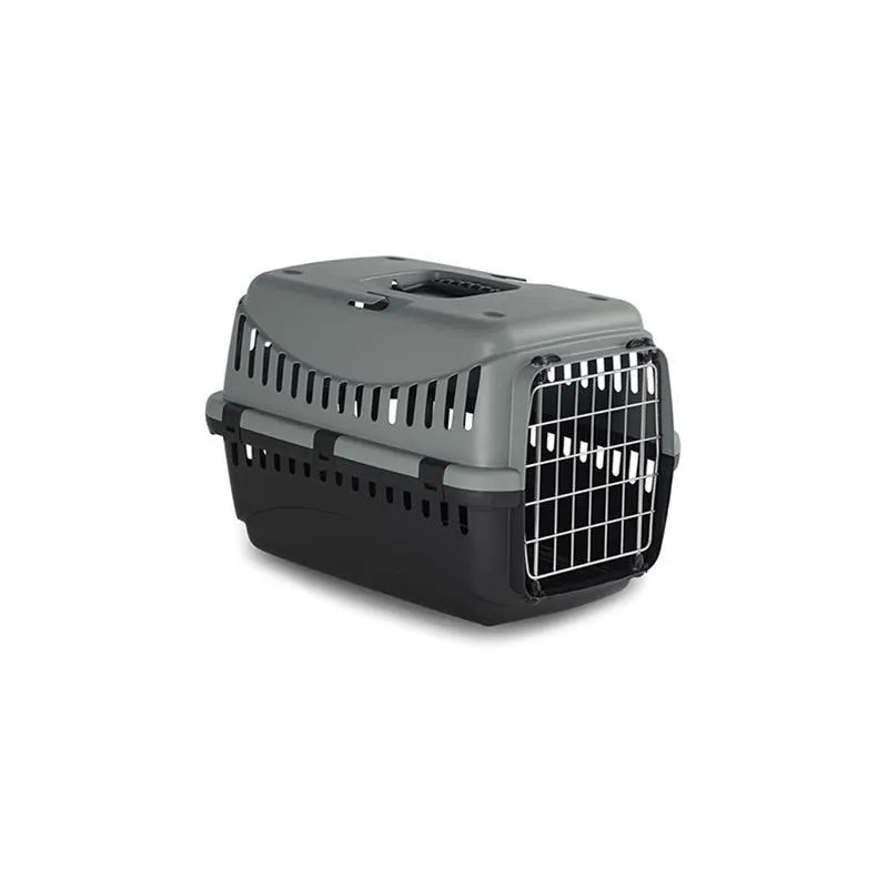Duvo+ Box ECO L szállítóbox 58x38x38 cm, műanyag, fém ajtó, szürke