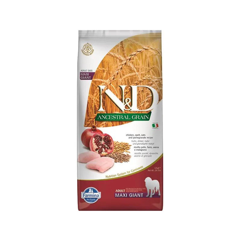 Farmina N&D dog AG adult giant maxi, chicken, spelt, oats & pomegranate 12 kg