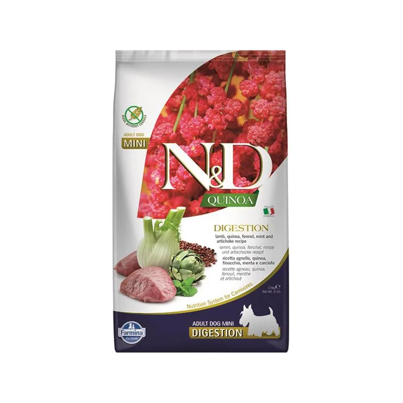 Farmina N&D dog QUINOA (GF) adult mini, emésztés, bárány 2,5 kg