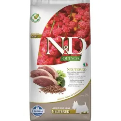 Farmina N&D dog QUINOA (GF) adult mini, ivartalanított, kacsa, brokkoli & spárga 7 kg