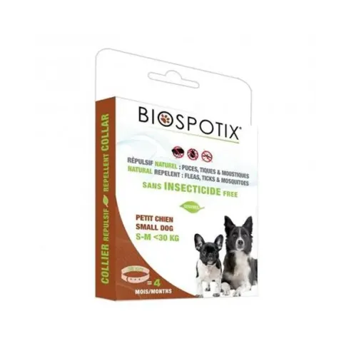 BIOGANCE Biospotix kis- és közepes testű kutyáknak S-M nyakörv, 38 cm (30 kg-ig), riasztó hatással