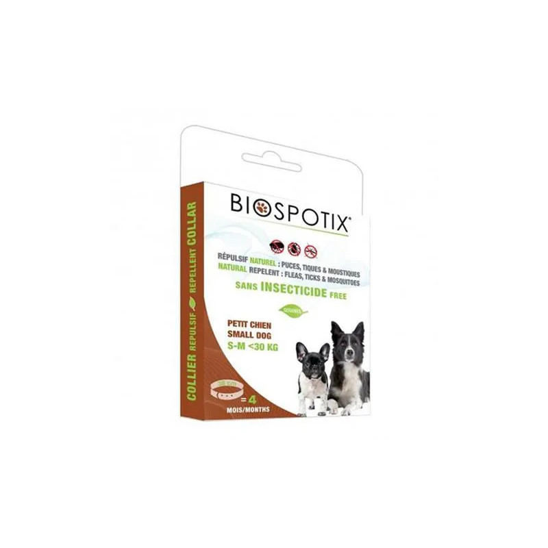 BIOGANCE Biospotix kis- és közepes testű kutyáknak S-M nyakörv, 38 cm (30 kg-ig), riasztó hatással