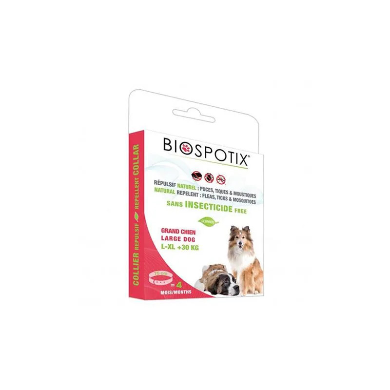 Biogance Biospotix nagytestű kutyáknak L-XL, 75 cm (30 kg felett), repellens nyakörv