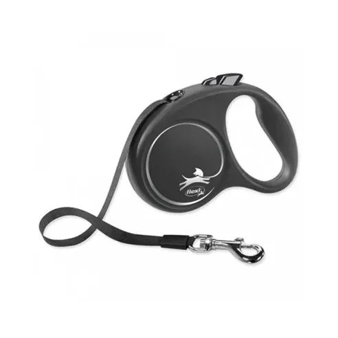 Flexi Black Design póráz szalag L 5 m fekete (50 kg-ig)
