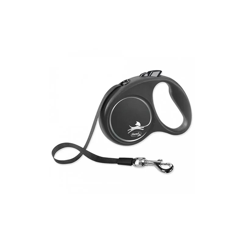 Flexi Black Design póráz szalag L 5 m fekete (50 kg-ig)