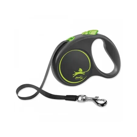 Flexi Black Design szalagos póráz M 5 m zöld (max. 25 kg)