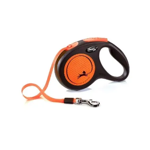 Flexi New Neon póráz szalag M 5 m narancssárga (25 kg-ig)