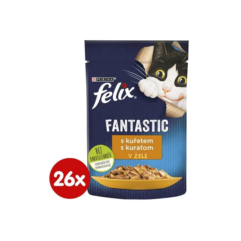 Nestlé FELIX Fantastic macska csirke zselében tasak 26x85 g