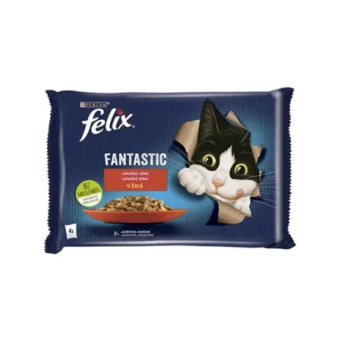 Nestlé FELIX Fantastic macska Multipack marha&csirke aszpikban tasak 4x85 g