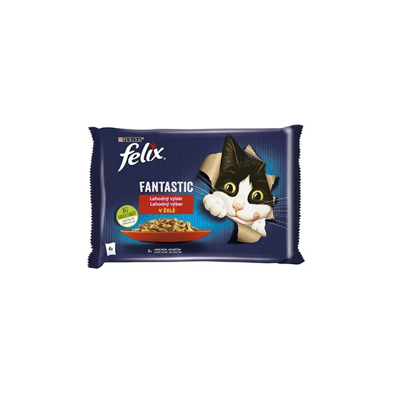 Nestlé FELIX Fantastic macska multipack nyúl & bárány aszpikban alutasak 4x85 g