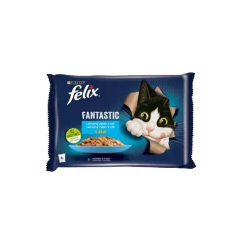 Nestlé FELIX Fantastic macska Multipack halválogatás aszpikban tasak 4x85 g