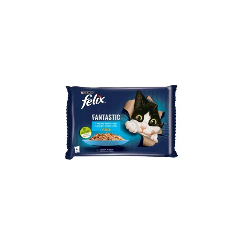 Nestlé FELIX Fantastic macska Multipack halválogatás aszpikban tasak 4x85 g