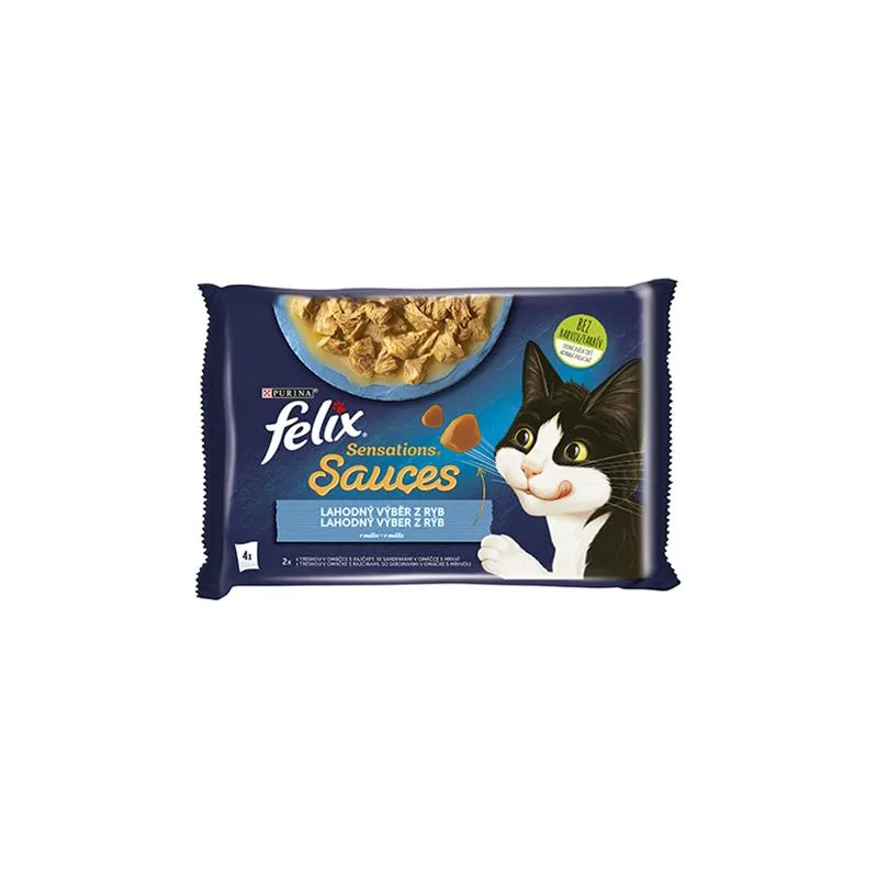 Nestlé FELIX Sensations macska Multipack tőkehal & szardínia alutasak 4x85 g