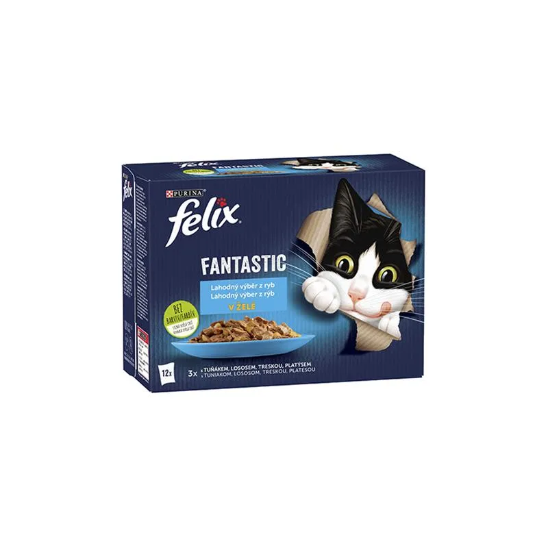 Nestlé FELIX Fantastic macska Multipack halválogatás zselés tasak 12x85 g