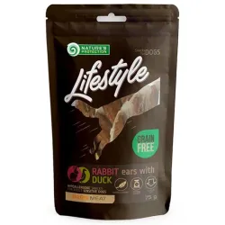 Natures P Lifestyle kutya jutalomfalat szárított nyúlfül kacsahússal 12x75 g
