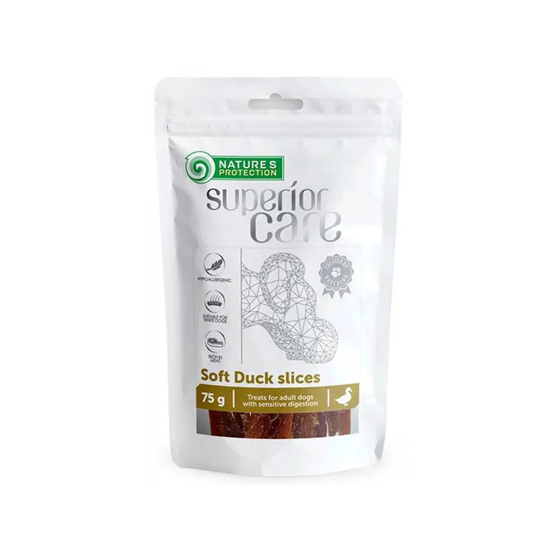 Jutalomfalat Natures P Superior Care kutyasnack kacsaszeletek 12x75 g