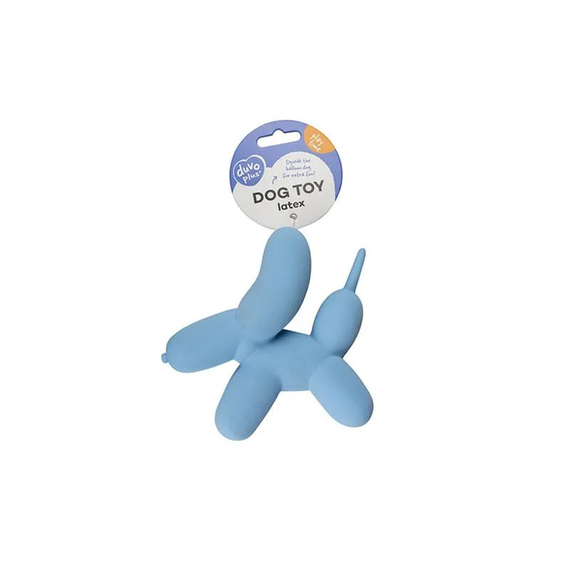 DUVO+ játék latex labda terrier, sípoló, kék 14x6x14,5 cm