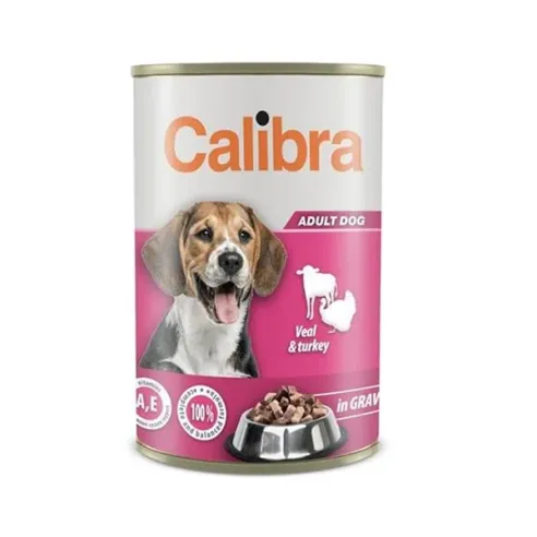 Calibra KONZERVA dog Adult Teľacie & morčacie v omáčke 1240 g