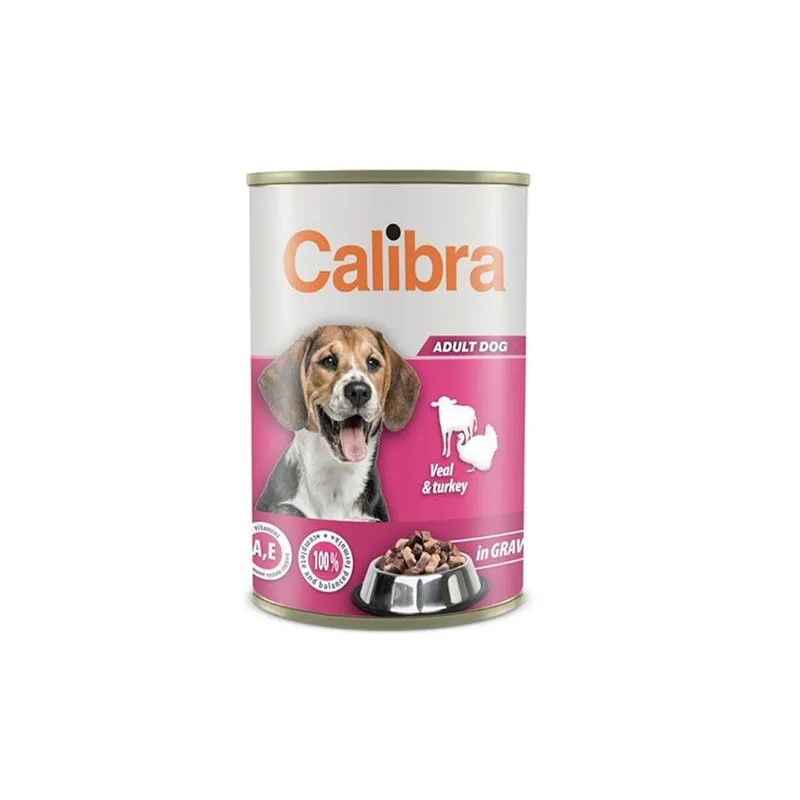 Calibra KONZERV Kutyáknak Adult Borjú- és pulykahús szószban 1240 g