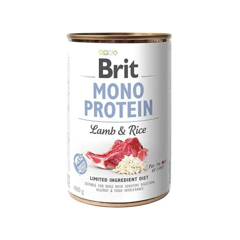 Brit Mono Protein Lamb & Brown Rice 400 g konzerv