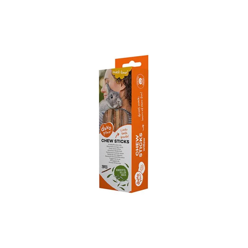 DUVO+ rágórudak fűzfa rágcsálóknak 100g - 20 db - 18x1x1cm