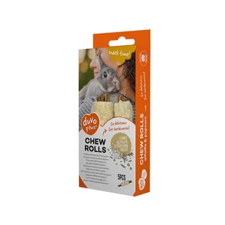 DUVO+ rágóka rudacskák lucernával és pattogatott kukoricával rágcsálóknak 20g - 5 db - 8x2x2cm
