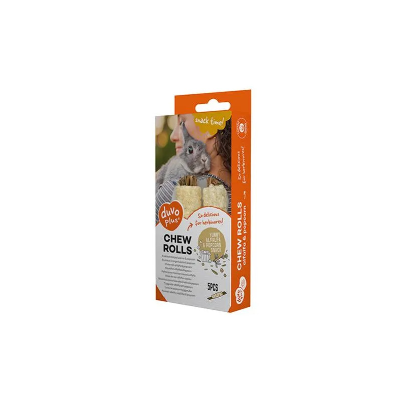 DUVO+ rágóka rudacskák lucernával és pattogatott kukoricával rágcsálóknak 20g - 5 db - 8x2x2cm