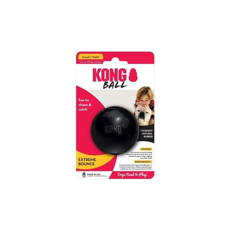 Kong Dog Extreme labda fekete, természetes gumi, S 16 kg-ig