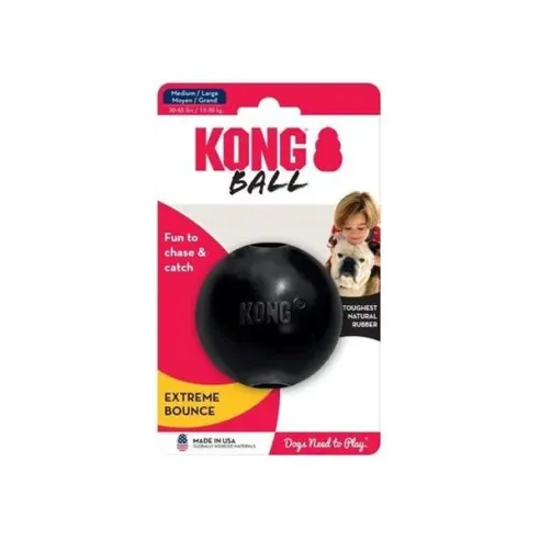 Kong Dog Extreme Labda fekete, természetes gumi, M/L 13-30 kg