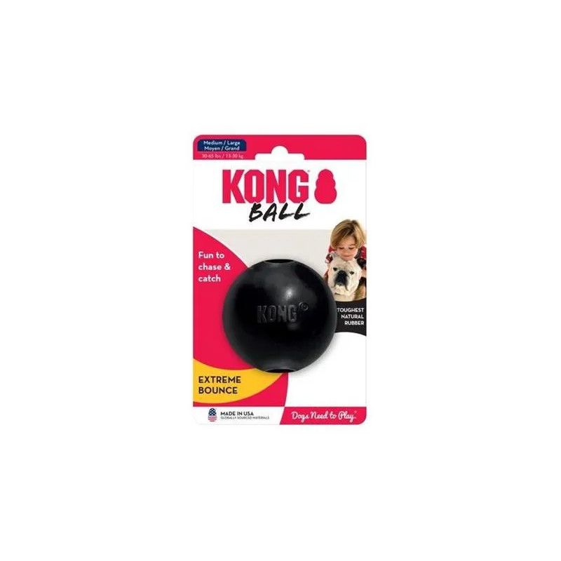 Kong Dog Extreme Labda fekete, természetes gumi, M/L 13-30 kg