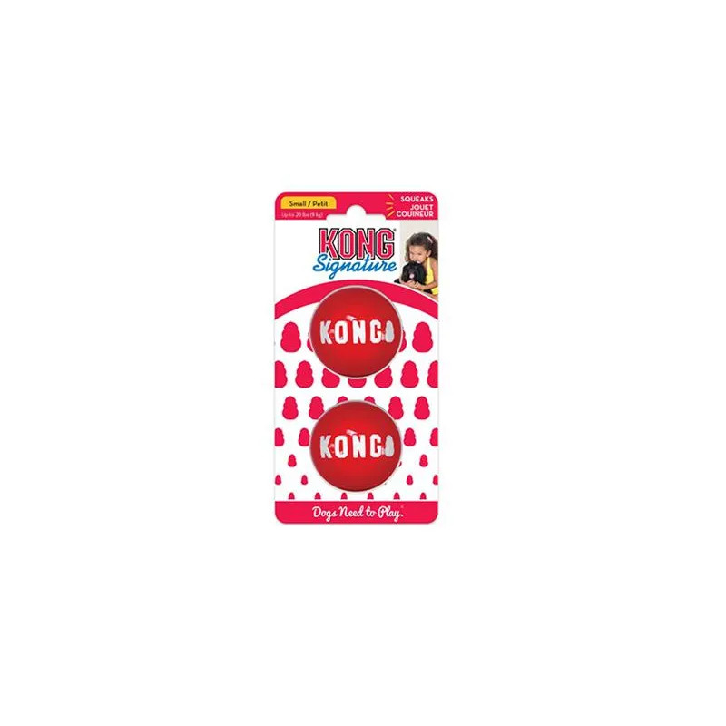 Kong Dog Signature labda piros, termoplasztikus gumi, M (2 db/csomag)
