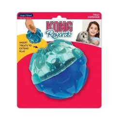 Kong Dog Rewards Labda tölthető, kék, termoplasztikus gumi, L - átmérő 10,5 cm