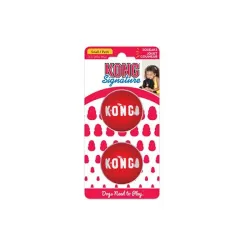 Kong Dog Signature Labda piros, hőre lágyuló gumi, L (2 db/csomag)