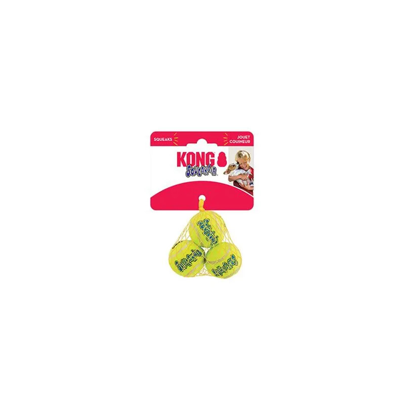 Kong Dog SqueakAir sípoló teniszgolyó, vulkanizált gumi, M (3 db/csomag)