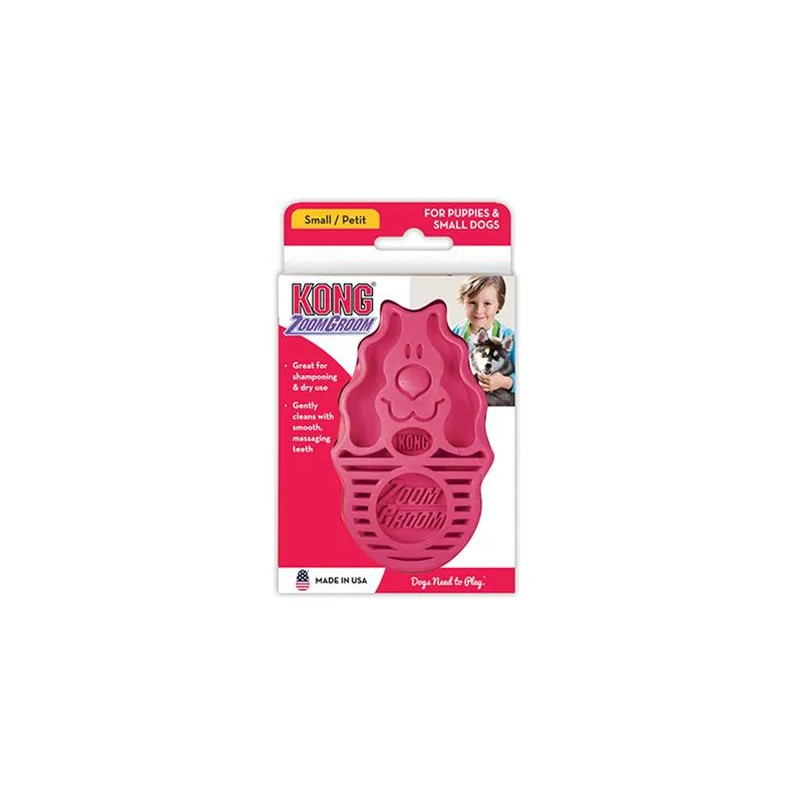 Kong gumis fésű ZoomGroom rózsaszín L - 11,5 × 7 × 2,5 cm